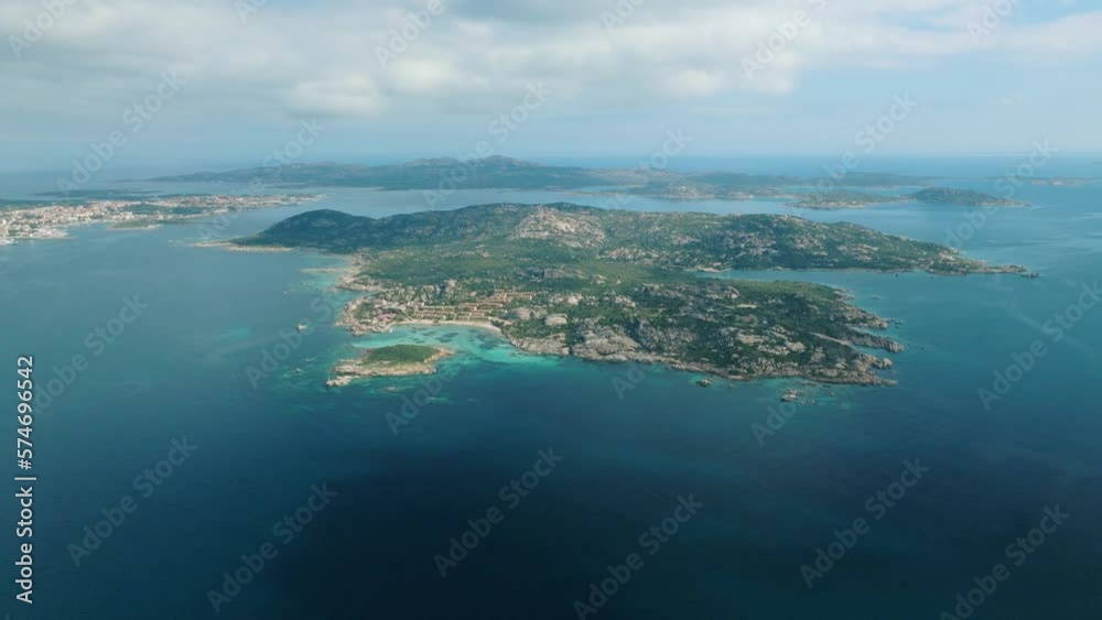 Aerial shot of some islands in the La Maddalena archipelago Aerial shot of some islands in the La Maddalena archipelago