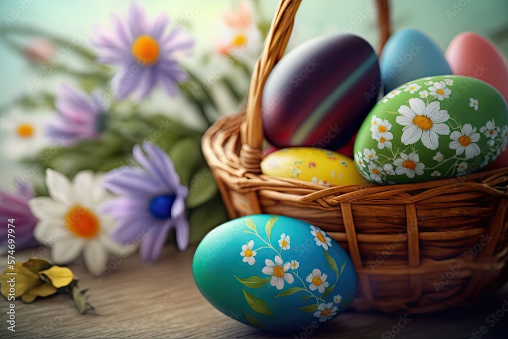 Fototapeta premium Easter composition, holiday, Spring