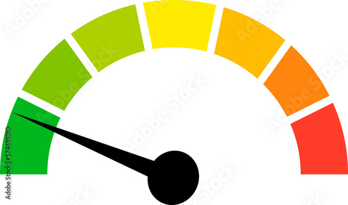 Speedometer gauge meter icons. Scale, level of performance. Speed indicator .Infographic of risk, gauge, score progress. photo