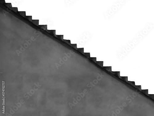 Stone steps isolated on white background. side view. stone staircase isolated on white backdrop. Concrete steps .