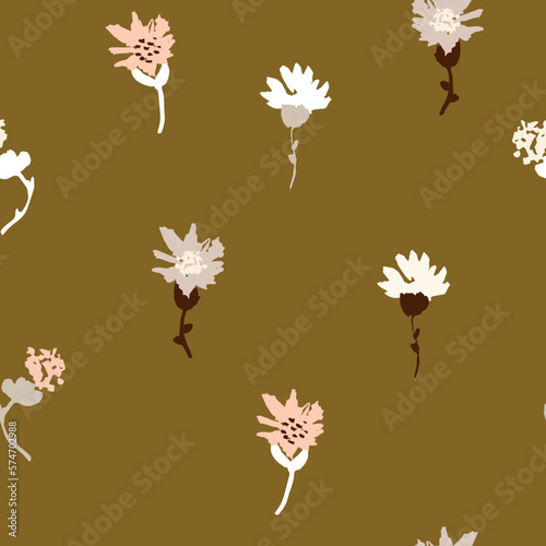 Vector Hand Drawn Floral Pattern (ID: 574702988)
