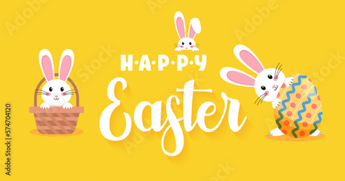 Easter rabbit, easter Bunny. Vector illustration.
