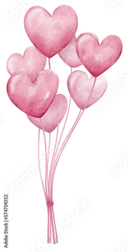 watercolor valentine balloon 