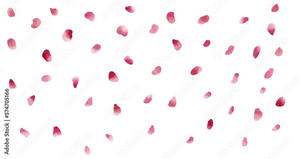 watercolor valentine rose petals