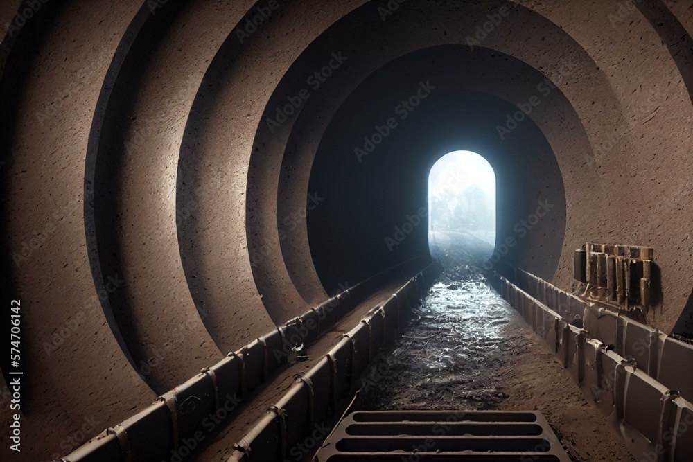 Installation of HDPE pipes in the trench. The process of laying of