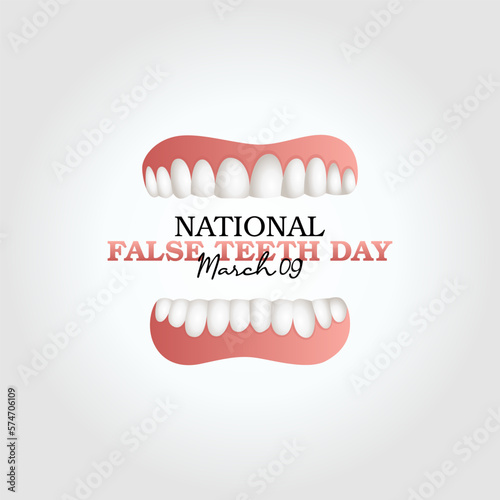 vector graphic of national false teeth day good for national false teeth day celebration. flat design. flyer design.flat illustration.