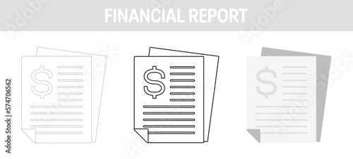 Financial Report tracing and coloring worksheet for kids