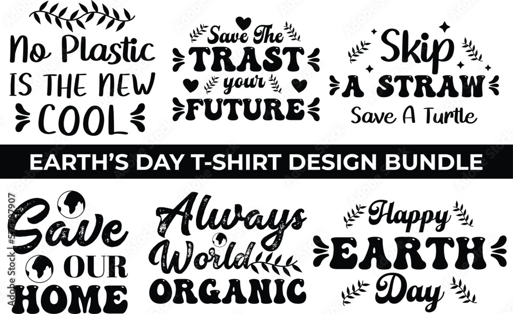 Fototapeta premium Earth's Day T-shirt Design Bundle