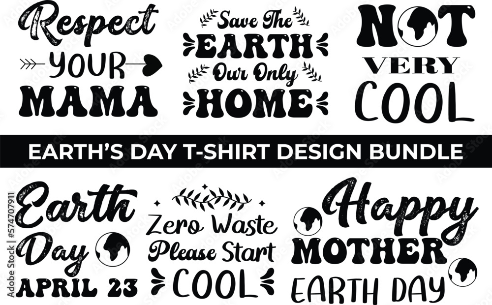 Earth's Day T-shirt Design Bundle
