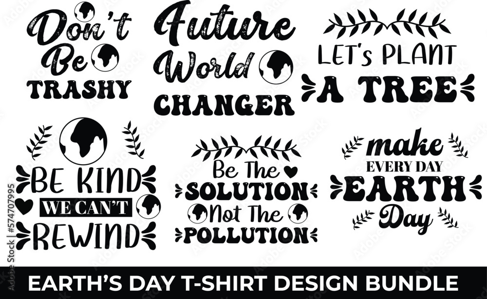Fototapeta premium Earth's Day T-shirt Design Bundle