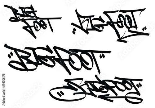 black white graffiti tag BIGFOOT