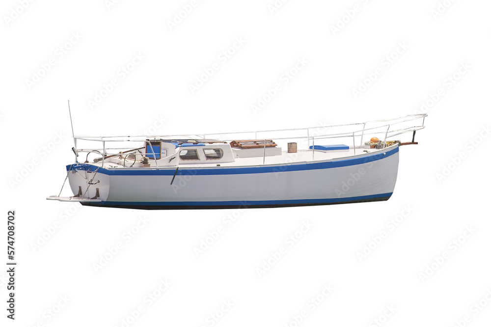 Cutout of an isolated white boat with the transparent png
Cutout of an isolated white boat with the transparent png