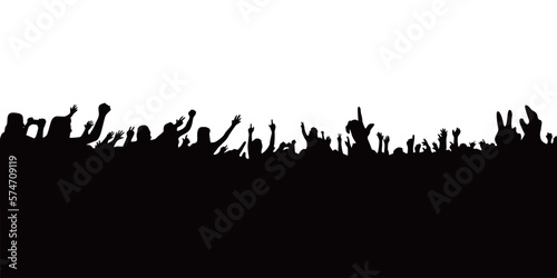 audience in concert silhouette. people crowd in festival icon, sign and symbol.