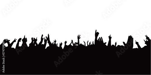 audience in concert silhouette. people crowd in festival icon, sign and symbol. © redranger