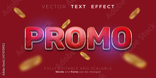 Promo text effect with editable 3d text style suitable for promotion banner and poster