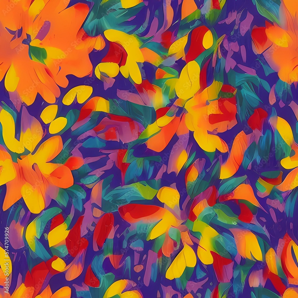 seamless floral background created with generative ai technology