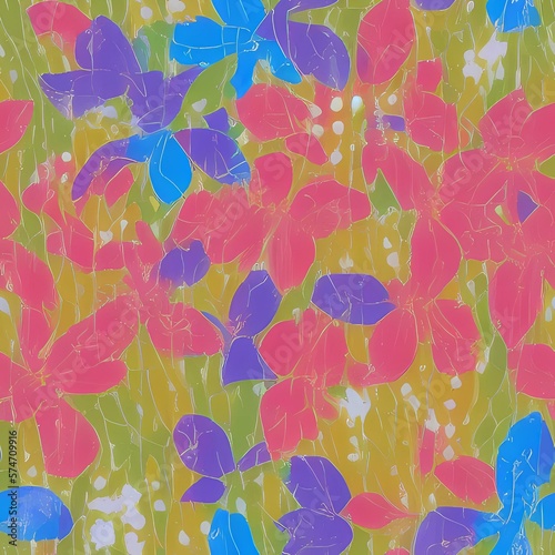 seamless floral background created with generative ai technology