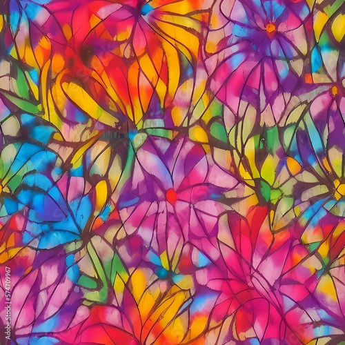 seamless floral background created with generative ai technology © LikotoArtworks