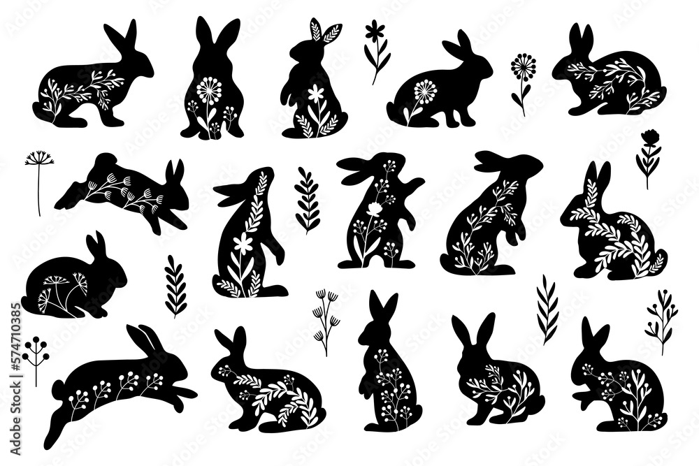 set decorative Easter rabbits set decorative Easter rabbits