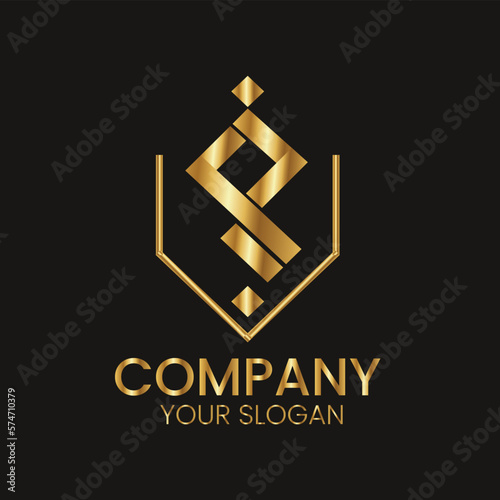 Free vector golden elegant logo design 