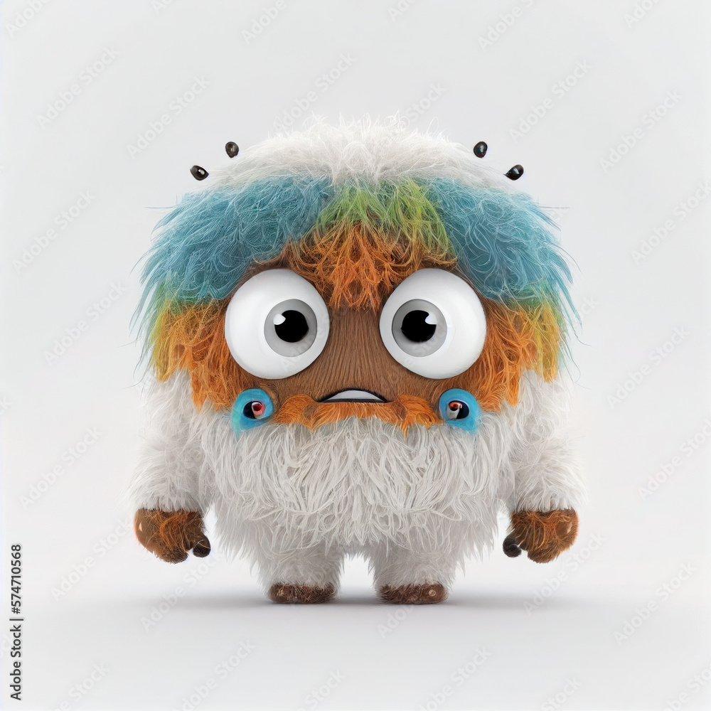 Little monster isolated on white background. Ai generated. Little monster isolated on white background. Ai generated.