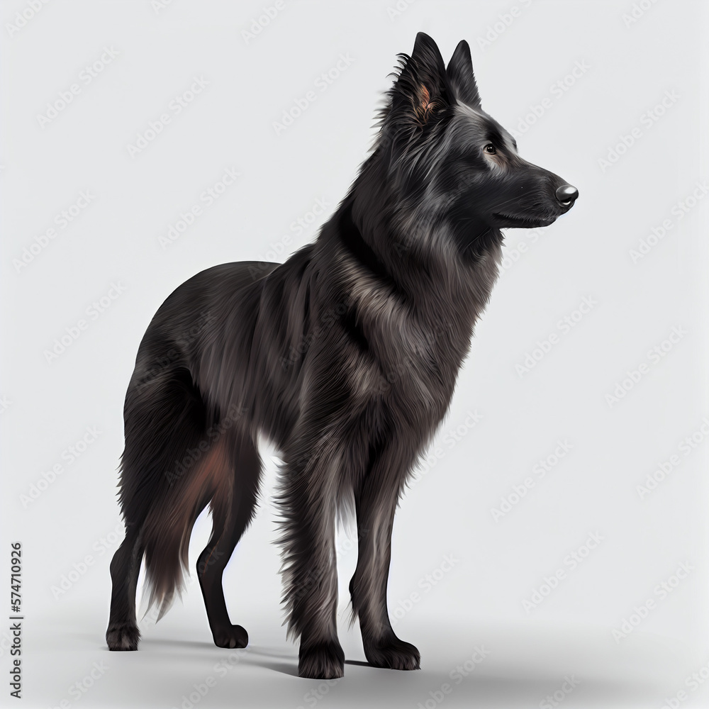 Belgian portrait. Realistic illustration of dog isolated on white background. Dog breeds Belgian portrait. Realistic illustration of dog isolated on white background. Dog breeds