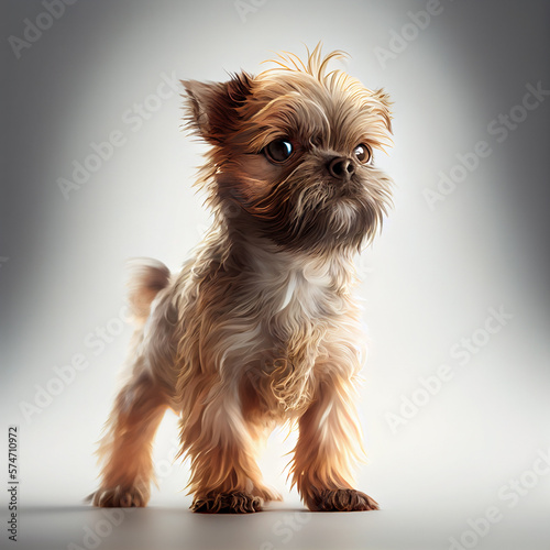 Brussels Griffon. Realistic illustration of dog isolated on white background. Dog breeds