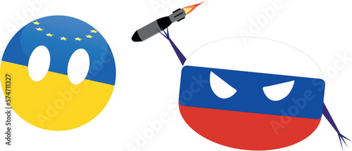 Russia and Ukraine pictograms. War in Ukraine. Russia threatens Ukraine vector illustration