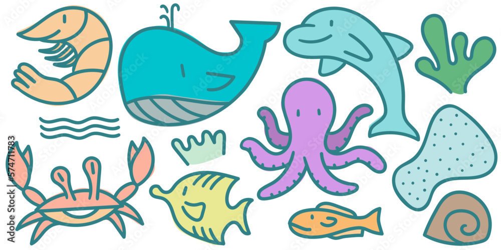 pattern with sea animals