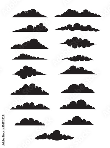 Set of silhouettes of clouds (ID: 574713929)