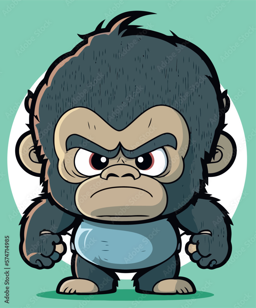 Obraz premium Illustration baby monkey gorilla 