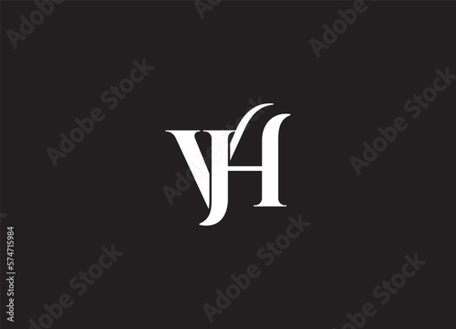 Abstract Letter VH monogram logo design photo