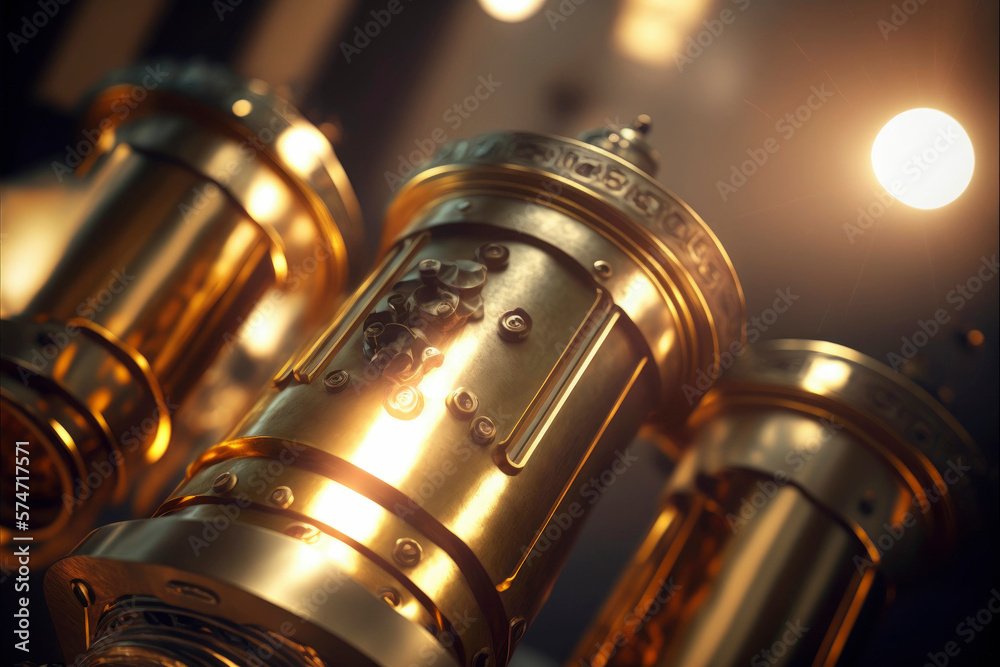 Abstract copper or brass barrels ,made with Generative AI Abstract copper or brass barrels ,made with Generative AI