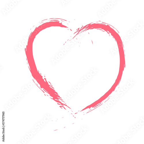 Heart. Heart painted with strokes of paint. Background for card design for lovers. Vector