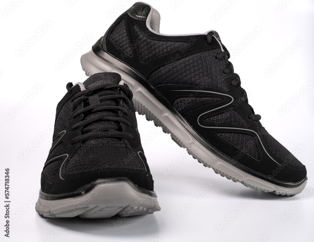 Black shoes isolated on white background.
Black shoes isolated on white background.