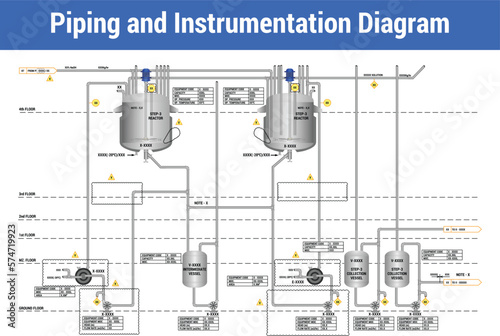 Vector Illustration for Piping and Instrumentation Diagram