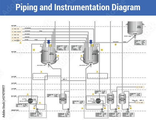 Vector Illustration for Piping and Instrumentation Diagram