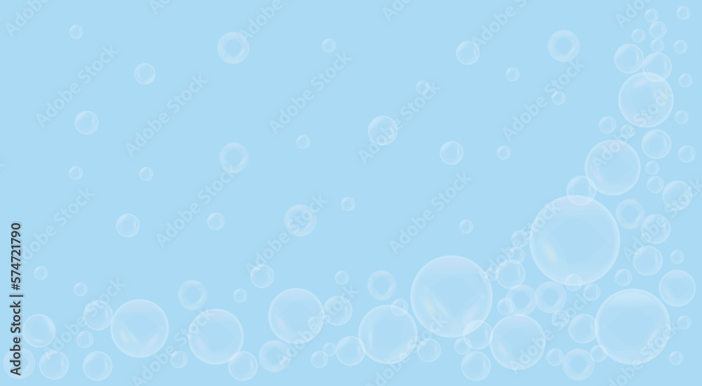 Cute, realistic, fun water bubbles flying randomly.