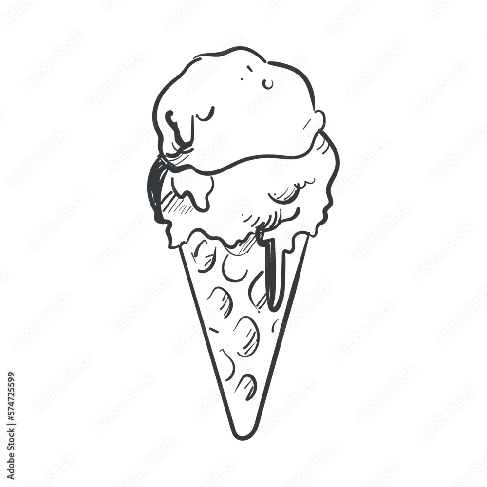 hand drawn ice cream cone hand drawn ice cream cone