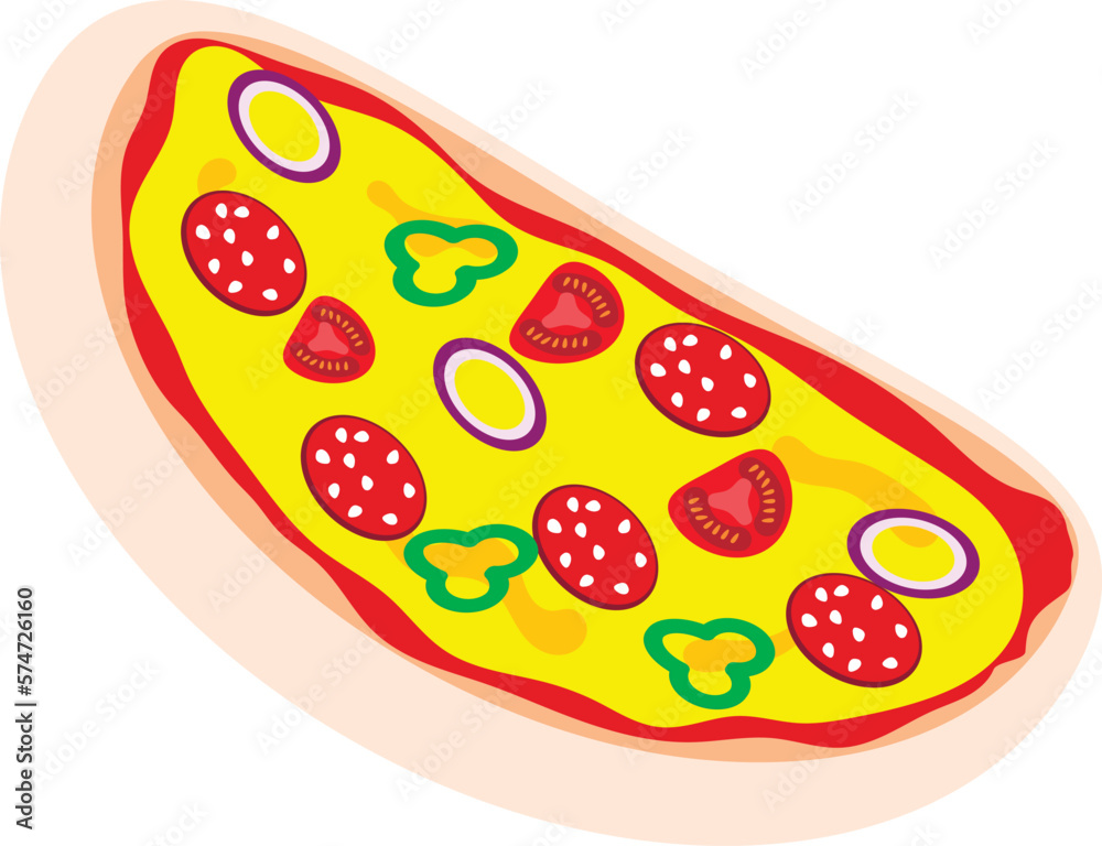 Illustration of a whole pizza Illustration of a whole pizza
