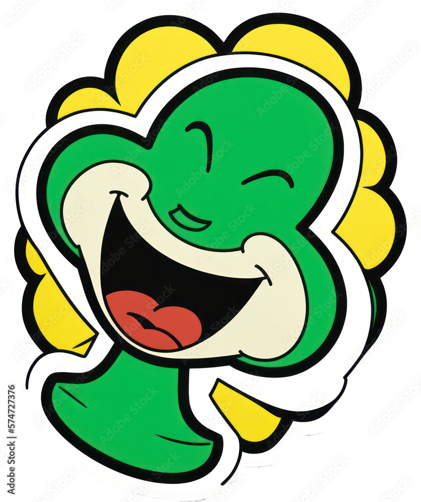 Cartoon Shamrock Character Sticker for St. Patrick's Day