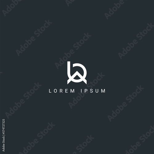 Alphabet BA AB letter simple style logo design vector template.