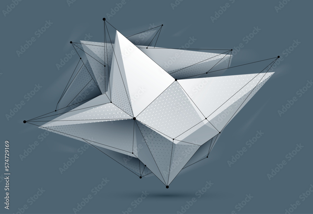 Polygonal form vector abstract design, modern futuristic shape AI neural network concept, dynamic technology abstraction theme, geometric art. Polygonal form vector abstract design, modern futuristic shape AI neural network concept, dynamic technology abstraction theme, geometric art.