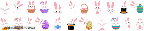 Fotografiet Easter rabbit, easter Bunny illustration.