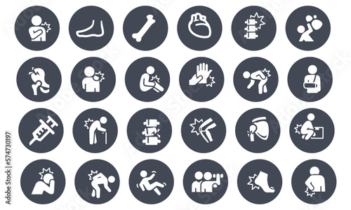 Injury and Pain Icons vector design 