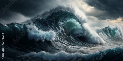 Storm in the ocean, generative AI