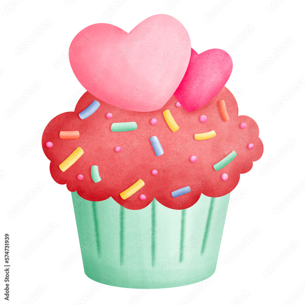 Lovely Vetvet Cupcake Romantic Watercolor Clipart PNG. Paris In Love collection with cute cupcake heart topping sweet pastry for romantic design element, love art, wedding watercolor illustration. Lovely Vetvet Cupcake Romantic Watercolor Clipart PNG. Paris In Love collection with cute cupcake heart topping sweet pastry for romantic design element, love art, wedding watercolor illustration.