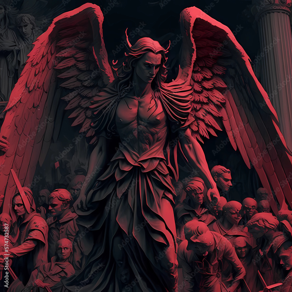 Ai generated art generative ai fallen angels, angel myth, 3d fallen