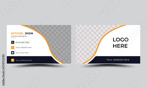 Professional modern creative business card tamplates.personal visiting card with company logo.
 photo