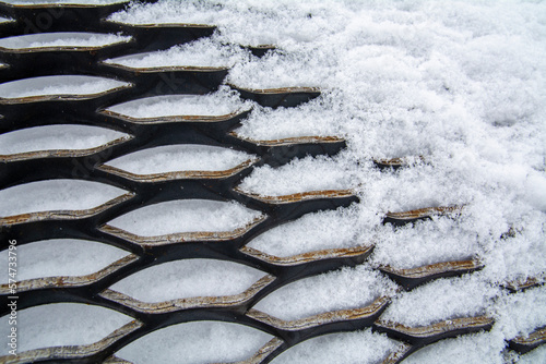 expanded metal sheet rusty on white background